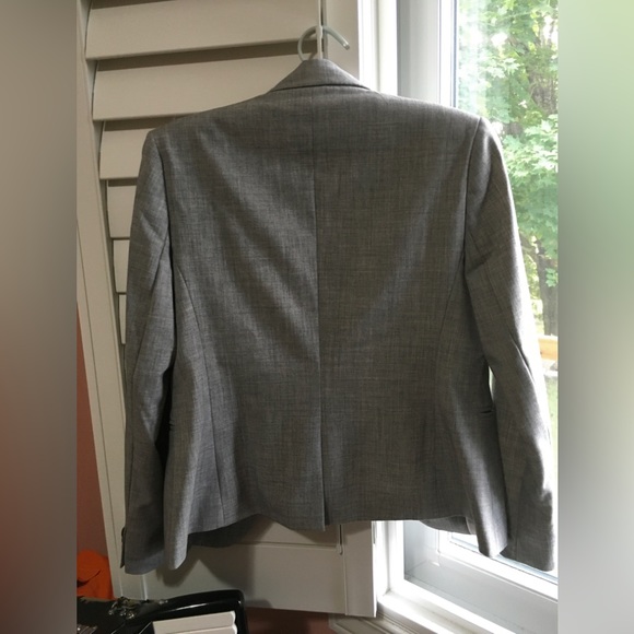 Vintage 1990s Banana Republic Blazer, Light Grey, Polyester US4P - Picture 3 of 5